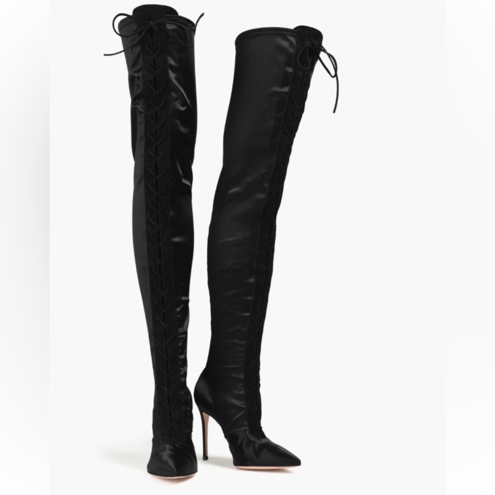 Gianvito Rossi Black Lace-Up Boots
